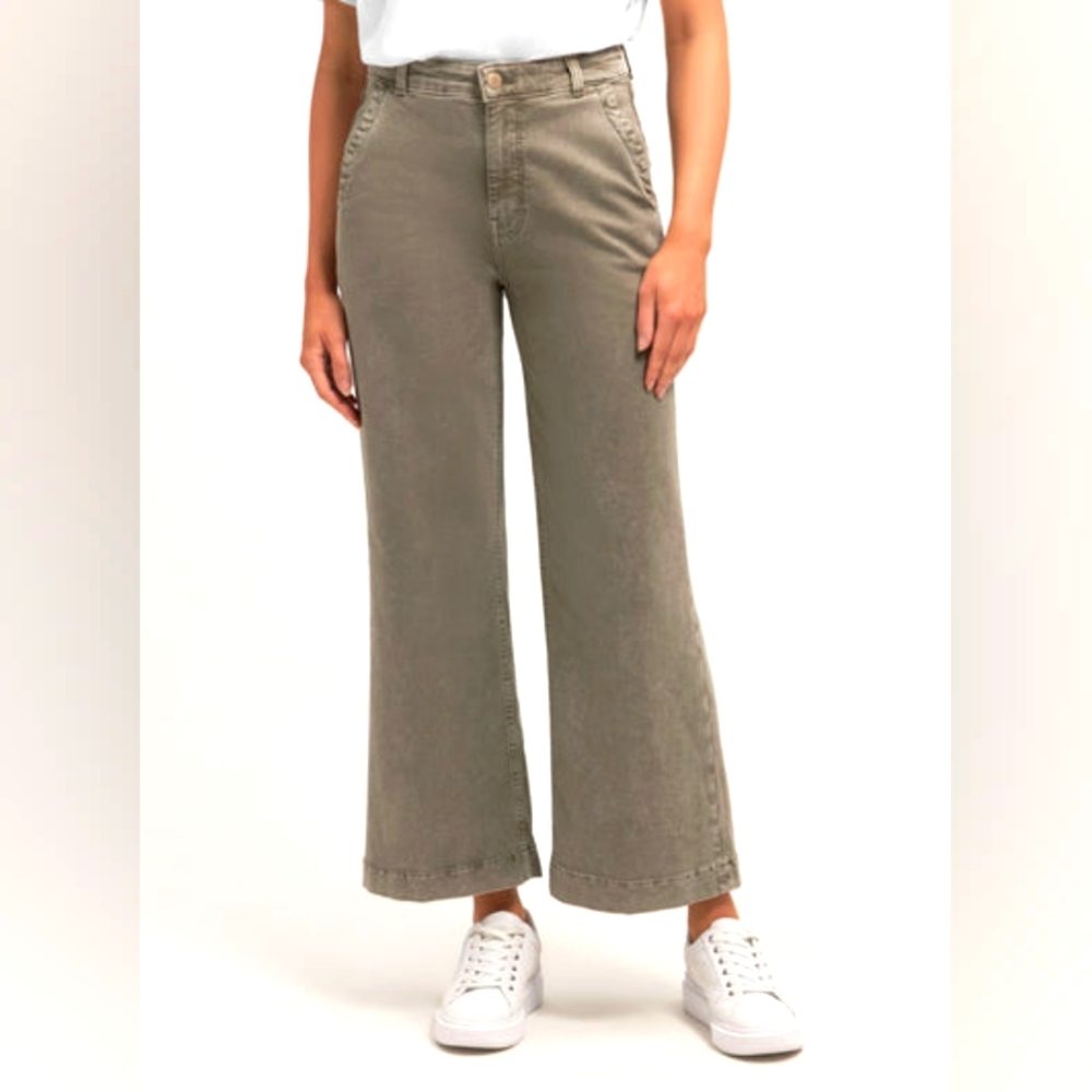 Guess Ladies Khaki DARMA wide Leg Pants - Picture 3 of 5